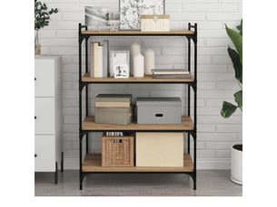 Étagère à livres, étagère de rangement 3 niveaux 4 pc 80 x 40 x 1,5 cm marron shl374