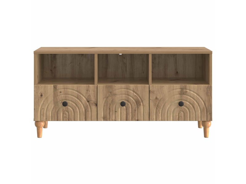  Meuble tv - banc tv - meuble de rangement 102 x 34,5 x 50 cm chêne artisanal bois d’ingénierie  - Conforama E