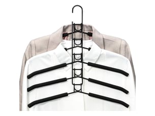 Cintres à vêtements multicouches 5 en 1 en éponge antidérapante en métal pour vêtements garde-robe armoire multifonctionnelle rangement pour vêtements économiseur d'espace, noir-fei yu