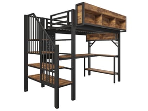 Lit mezzanine 90x200 cm <strong>BIQZUYA</strong>  <strong></strong> coloris noir