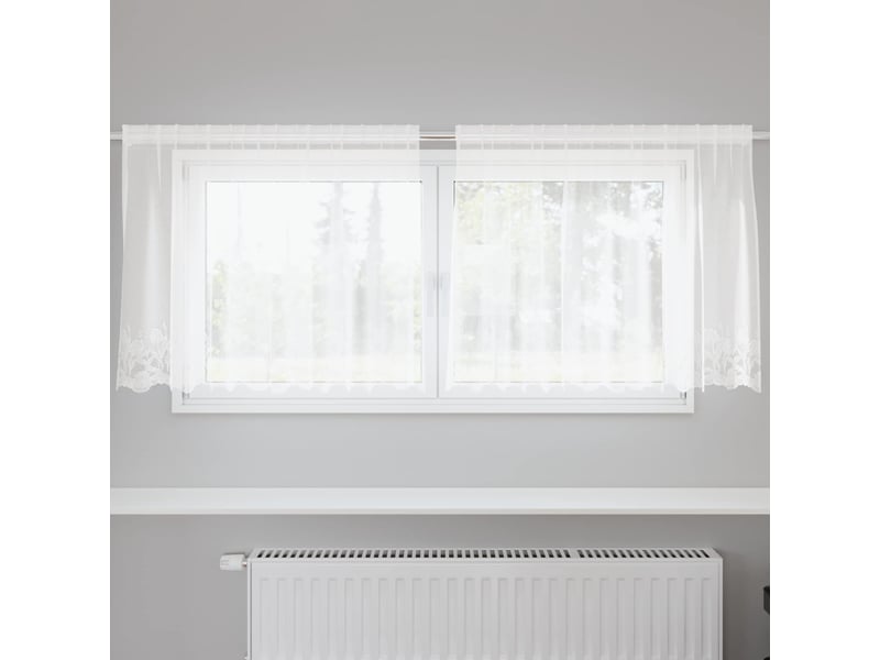 Rideau en dentelle, rideau ajouré, voilage blanc 80 x 200 cm polyester cf43820 - Conforama B