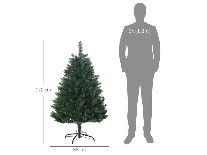  Sapin de noël artificiel 305 branches avec pied croix acier amovible vert ø 85 x 120h cm  - Conforama C