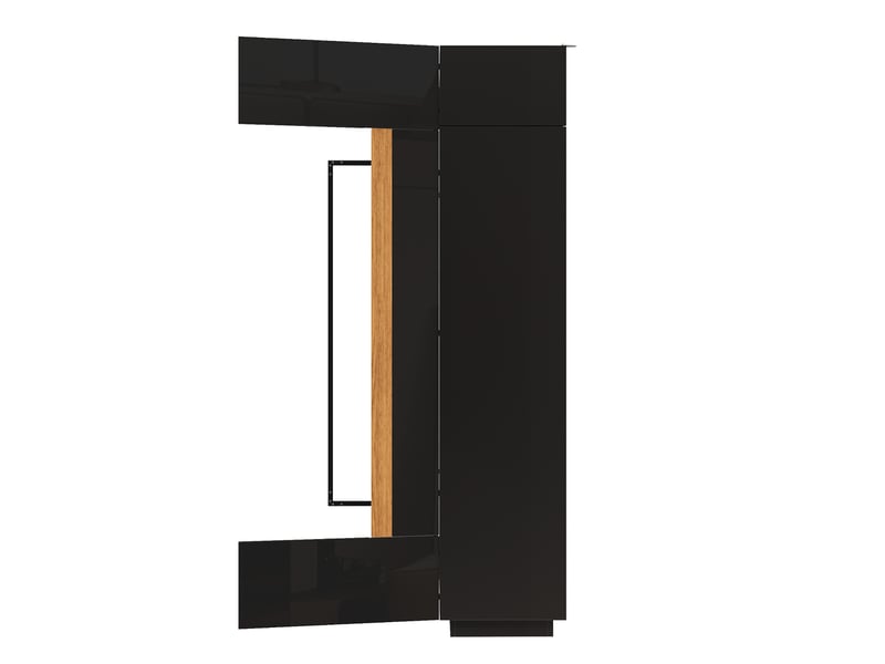  Vitrine,60x40x180 cm,porte vitrée avec led contrôlable par application,mdf,noire  - Conforama E