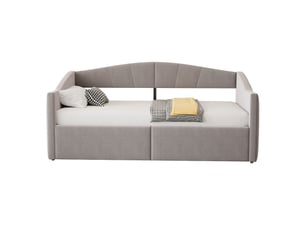 Lit simple 90x200 cm    coloris gris