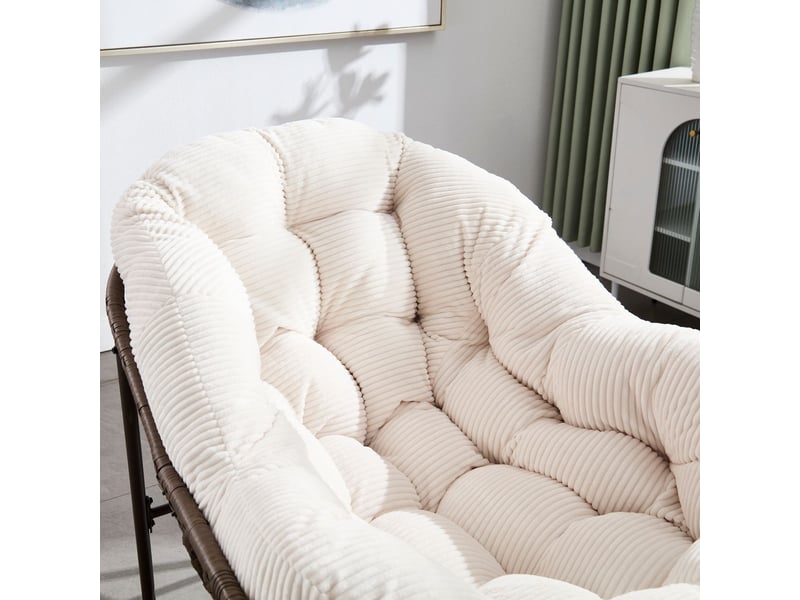 Fauteuil de jardin rotin extérieur assise rembourrée dossier intégré - Conforama C