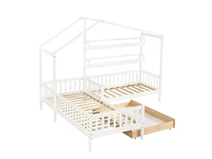 Lit cabane 90x200 cm coloris blanc