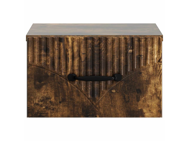  Table de chevet - cabinet de chevet - table de nuit mural chêne fumé 34,5 x 33 x 20 cm  - Conforama D