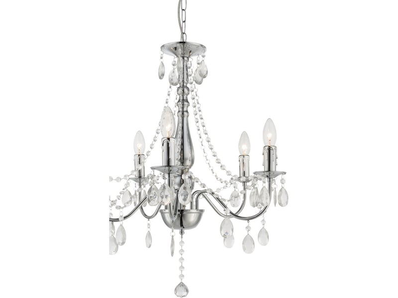 Suspension plafonnier chrome 5x e14  - Conforama C