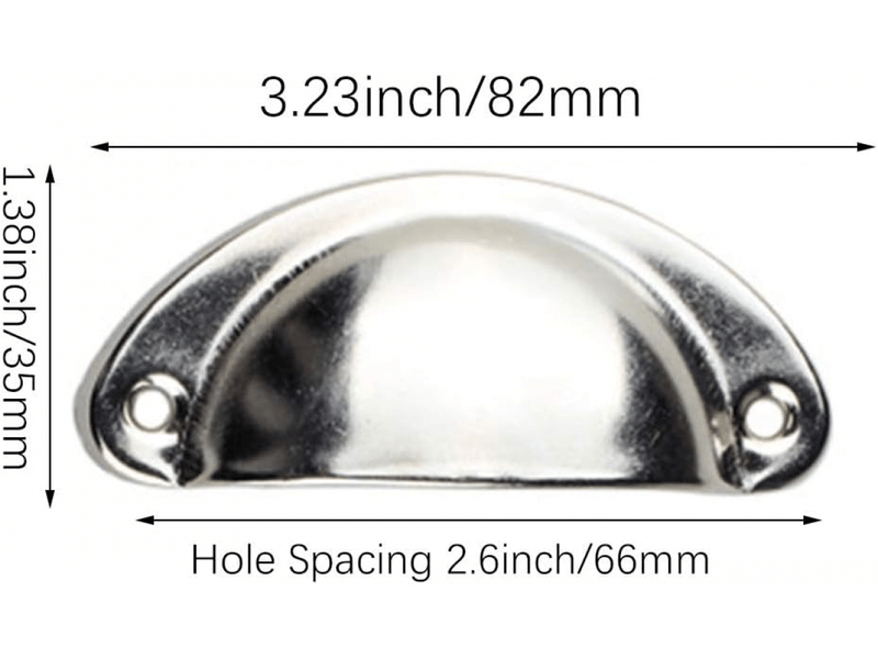  Paquet de 12 poignées de tiroir en forme de coquille avec vis, style métallique rétro pour cabinets, tiroirs et armoires  - Conforama B