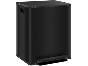 Poubelle de tri 2x25 l 47,7x37,5x56 cm à pédale noire