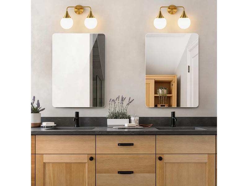  Miroir salle de bain 60x80 cm, miroir mural sans cadre hd avec bords arrondis r50 et film anti-explosion, installation horizontale ou verticale.  - Conforama D