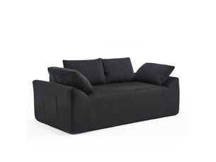 Canapé droit compressé fixe <strong>MODENVIE</strong> <strong></strong> 2 places Tissu noir