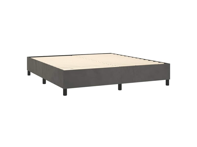  Lit double- lit adulte -  cadre de lit à lattes gris foncé 200x200 cm velours  - Conforama C