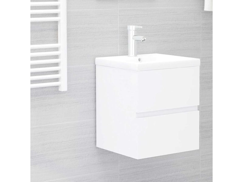  Armoire d'évier avec lavabo intégré blanc bois d'ingénierie shl1487  - Conforama B