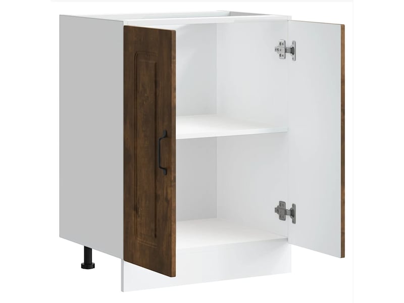  Meuble de cuisine, meuble bas pour évier kalmar chêne fumé bois d'ingénierie shl2689  - Conforama E