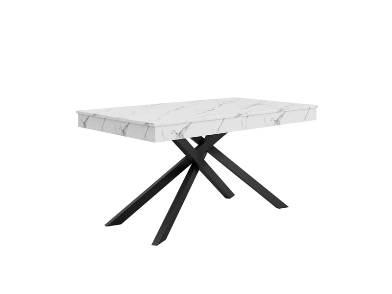  Table extensible blanche avec pieds croisés 140-180 x 80 cm Fay Lum - Conforama R