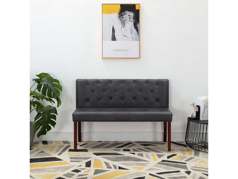  Banc d'entrée, banc d'intérieur 120 cm gris similicuir daim  - Conforama B