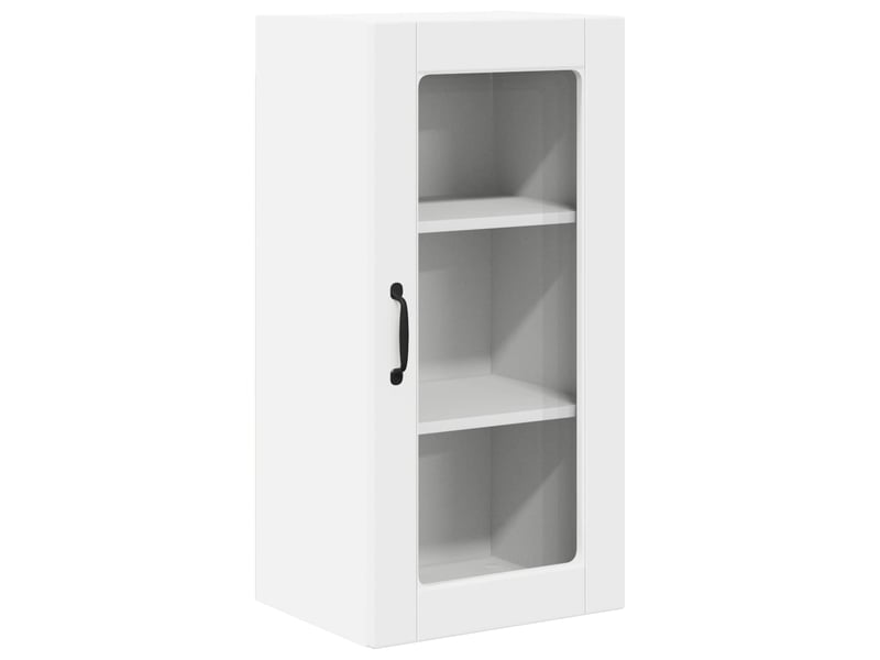  Meuble mural de cuisine, cabinet en verre mural 2 pcs blanc bois d'ingénierie shl7456  - Conforama E