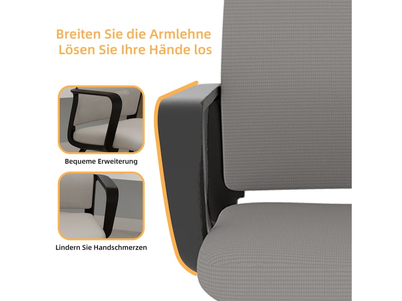  Chaise avec accoudoirs et dossier en maille gris et noir sur pied luge IKSETERA TRADING LTD - Conforama E