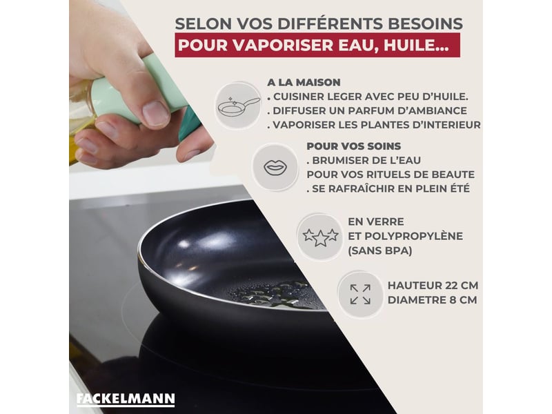  Vaporisateur rechargeable multifonctions en verre fackelmann océan 47028 - Conforama C