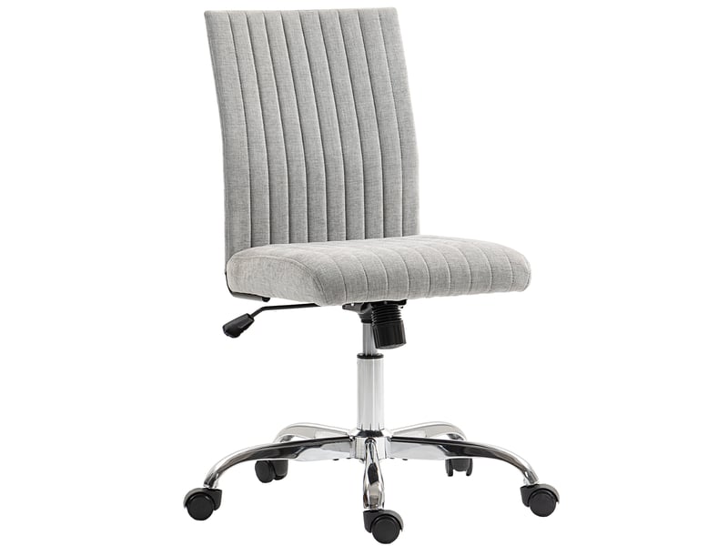  Chaise de bureau sans accoudoirs, hauteur réglable et siège pivotant, revêtement en tissu, gris  - Conforama B