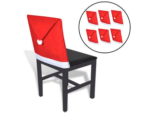 Housses de dossier de chaise 6 pcs bonnet de père noël