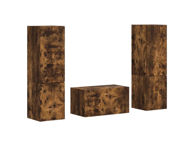  Ensemble meuble tv - banc tv - meuble de rangement 5 pcs chêne fumé bois d'ingénierie  - Conforama A
