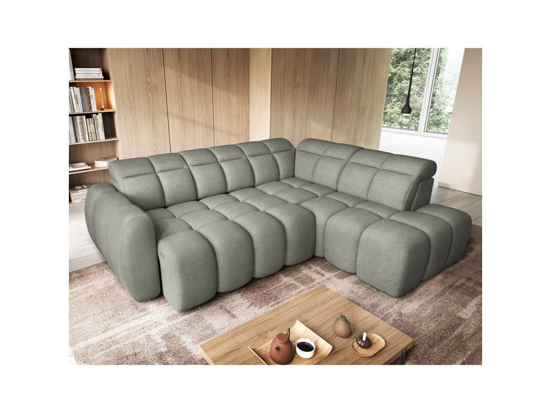  Canapé d'angle électrique ronda 4 places vert – angle droit  - Conforama B