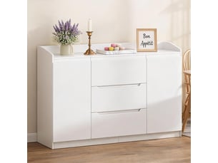 Commode 3 tiroir(s)    <strong></strong> <strong></strong> coloris blanc largeur 140 cm