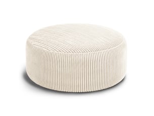 Fauteuil poire rond 143 cm en velours côtelé blanc, mousse à mémoire de forme, pour vos instants détente à la maison