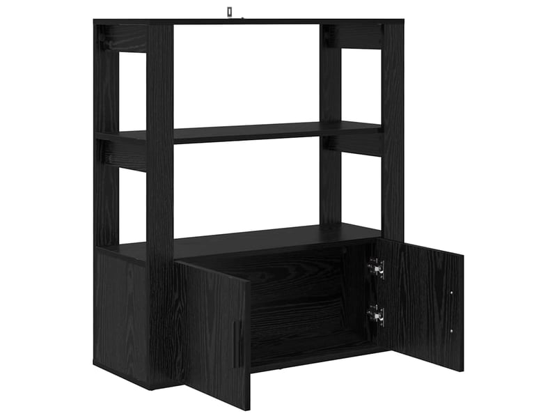  Buffet - bahut - meuble de rangement chêne noir 30 x 80 x 90 cm bois d'ingénierie  - Conforama E