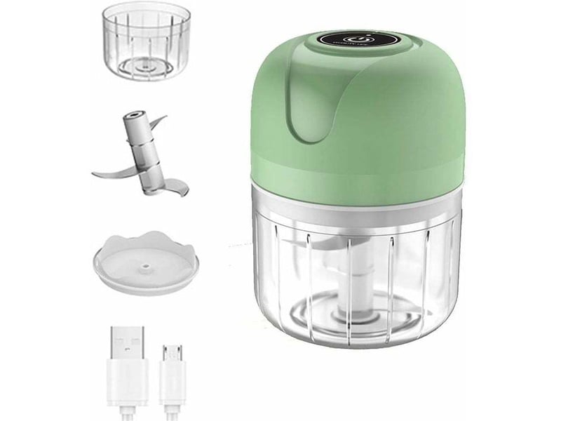  Mini hachoir à ail électrique sans fil, 250 ml – alimentation usb – 3 lames en acier inoxydable – peut être utilisé pour hacher les légumes et les fr HRC0000780LY - Conforama A