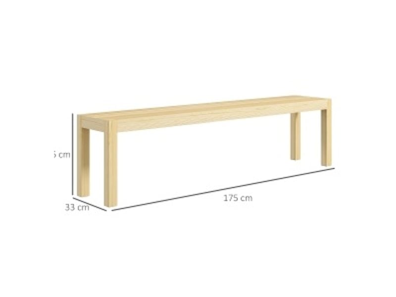  Banc 3 places 175x33x45 cm style campagne bois couleur naturelle  - Conforama E