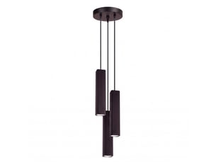 Suspension rayo 3p noire aluminium moderne 108x20x20cm