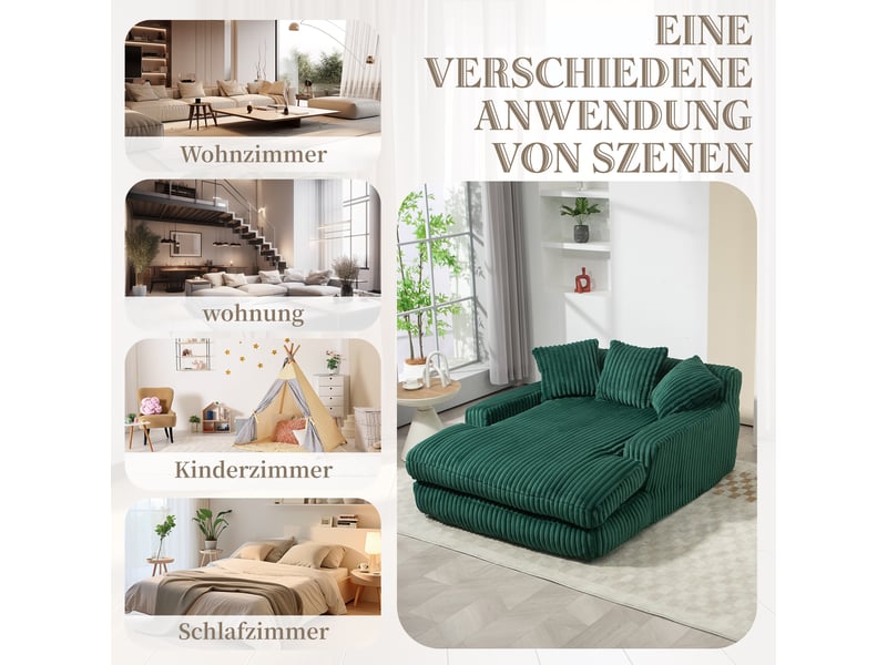  Canapé convertible, canapé-lit — coussins inclus, 1 place, style cloud, en velours tricoté  - Conforama E