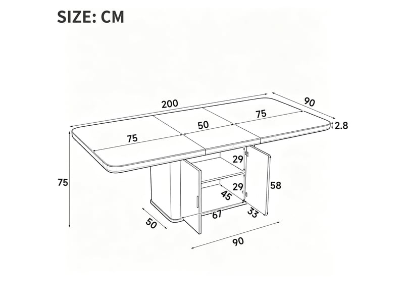  Table de salle à manger extensible pour 6 à 8 personnes avec rangement en mdf blanc effet marbre et coloris chêne  - Conforama C