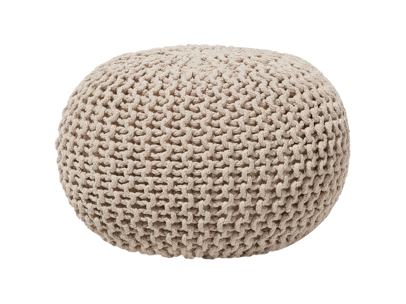 Pouf conrad coton beige clair 46558 - Conforama A