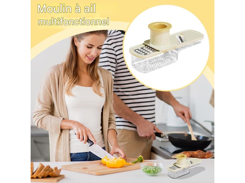  Presse-ail hachoir à ail mini préparateur alimentaire,presse pour légumes épices assaisonnement cuisine extérieur camping,15.5*5.1*4 cm  - Conforama D