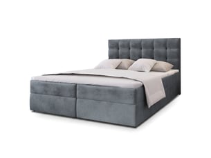 Lit avec rangement 160x200 cm <strong>MASSENO</strong> <strong></strong> coloris gris