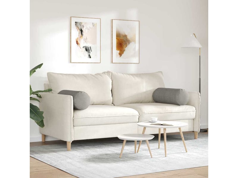  Lot de 2 coussins d'accent, coussins décoratifs, coussins lombaires gris clair ø 25 x 70 cm cf56732  - Conforama D