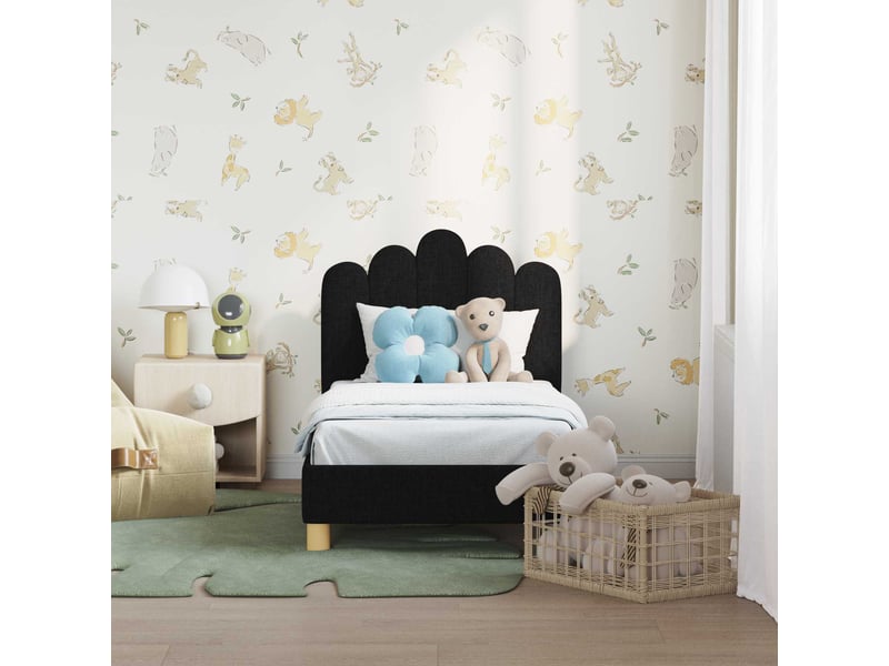  Lit simple- lit adulte -  cadre de lit pour tout-petit avec tête de lit noir 70 x 140 cm  - Conforama B