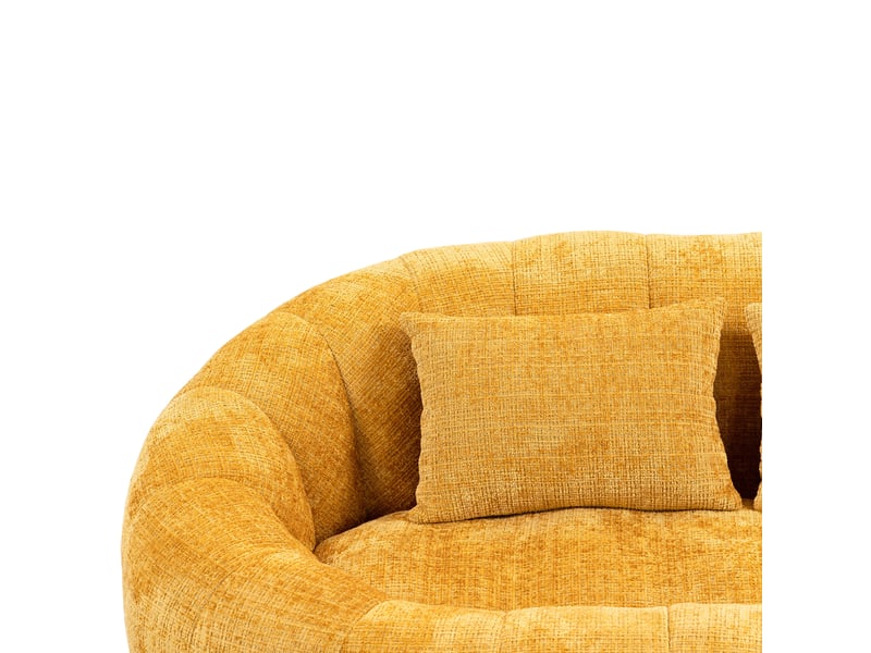 Canapé paresseux confortable fixe 2 places en chenille avec 2 oreillers,150x95x63cm,jaune canapé jaune - Conforama E