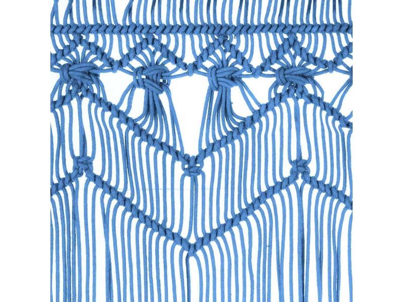  Rideau en macramé, rideau de porte bleu 140x240 cm coton cf43866  - Conforama D