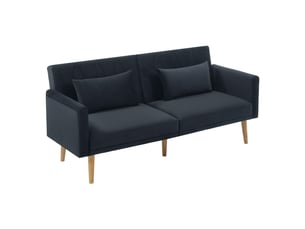 Canapé droit convertible NECHE N653P9765D 2 places Velours noir