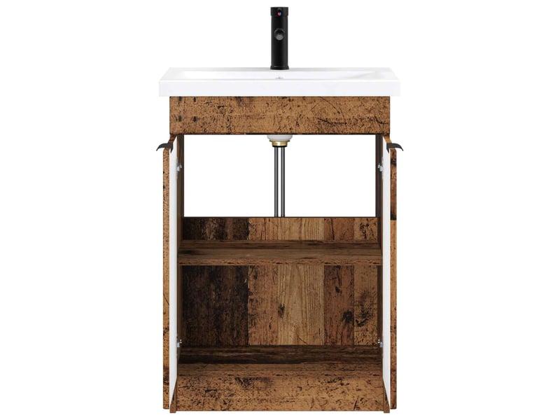 Ensemble de mobilier de salle de bain bois ancien shl9768 - Conforama C