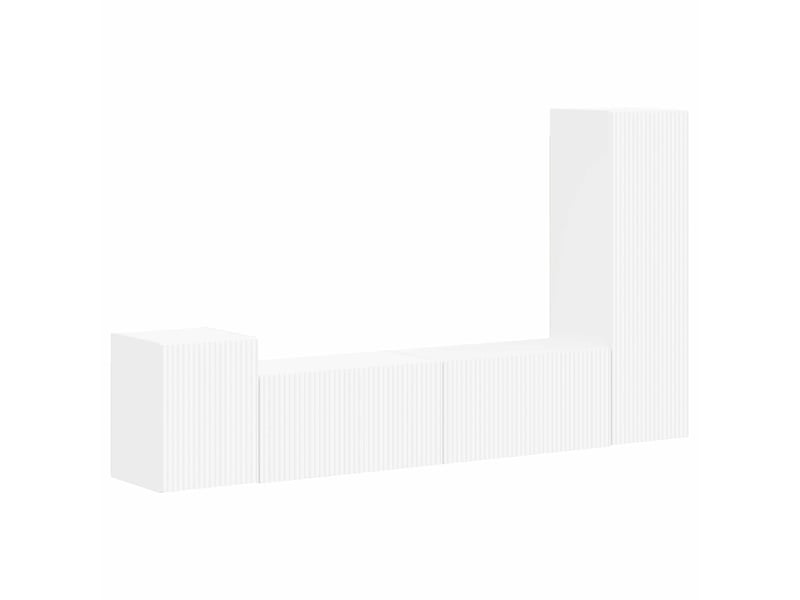  Ensemble meuble tv - banc tv - meuble de rangement 4 pcs blanc bois d'ingénierie  - Conforama A