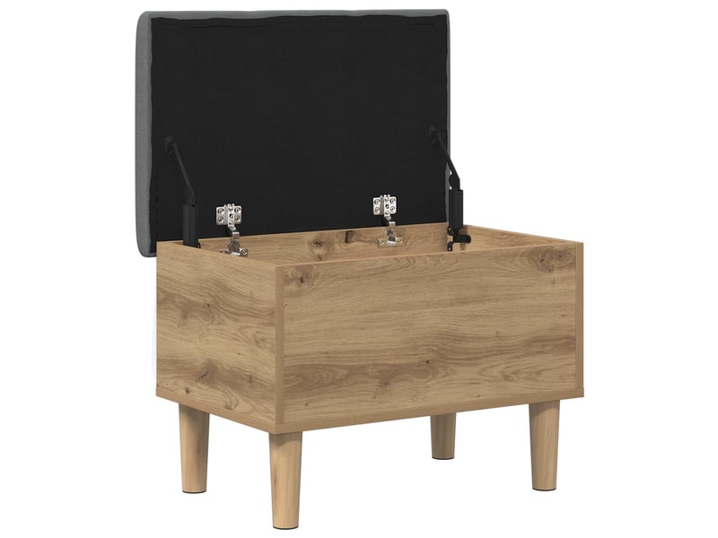  Banc chambre, banc de rangement avec coussin chêne artisanal 62x42x46 cm  - Conforama C