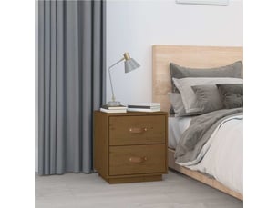 Lot de 2 tables de chevet - cabinet de chevet - table de nuit marron miel 40x34x45 cm bois pin massif