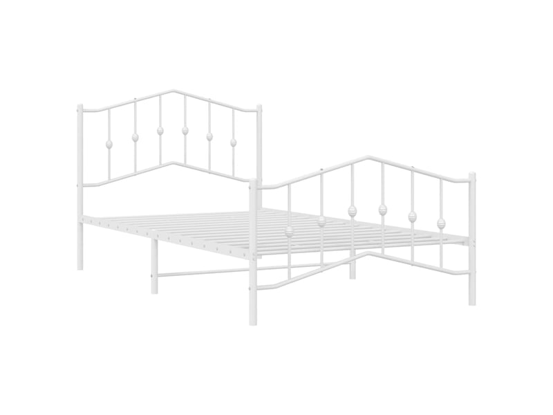  Lit simple- lit adulte -  cadre de lit métal sans matelas et pied de lit blanc 100x200 cm  - Conforama D