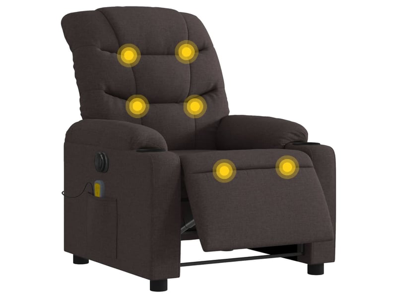  Fauteuil de massage inclinable électrique, fauteuil relax marron foncé tissu shl4340  - Conforama C